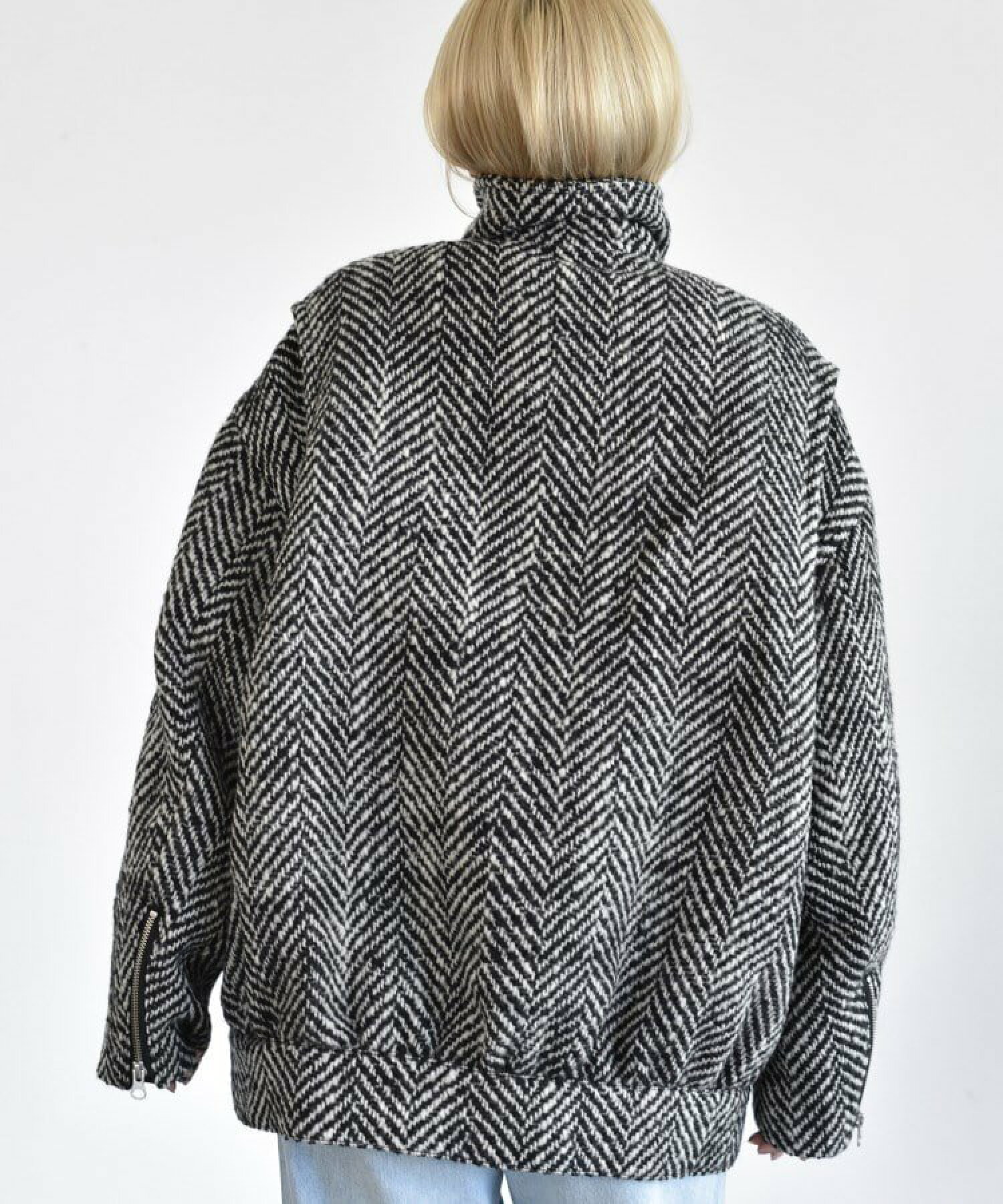 CODE A | oversized tweed blouson